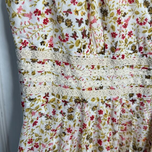 Sundance Midi Sleeveless V-neck Floral Cotton Dress W1791 Sz 16 - Picture 4 of 8